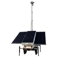 Remolque de Vigilancia Móvil Solar con Cámara PTZ, Mástil Eléctrico, Diseño Impermeable, Batería de 4x200Ah para Monitoreo de Sitios de Trabajo al Aire Libre