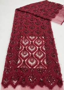 Cordón peludo + cuentas + bordado de lentejuelas, vestido sencillo, ropa infantil, zapatos, bolsos, sombreros, tela <span class=keywords><strong>con</strong></span> bordado de cuentas - Product Image 5