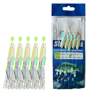 Juego de anzuelos de calamar biomiméticos al por mayor, aparejos de pesca de caballa de nariz larga, anzuelos de cuchillo luminosos para peces antimordeduras, herramientas de pesca en el mar - Product Image 1