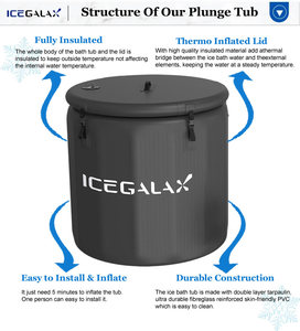 Icegalax miễn phí-đứng Inflatable dành cho người lớn Băng bồn tắm có thể gập lại bồn tắm xách tay lạnh Plunge thả khâu chất liệu cho người lớn Spa - Product Image 6