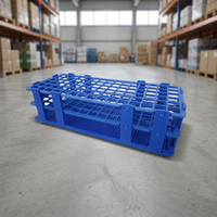 Gradilla para Tubos de Ensayo de Plástico Azul de 24 Orificios y 25 mm