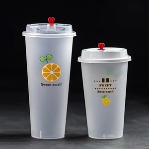 Food Grade Smoothie Hot Cold drinking Plastic PP Injection Milk Tea cups Plastic Boba PP Tea Cups