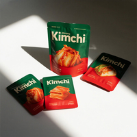 Pochette debout imprimée numérique de qualité alimentaire personnalisée cornichon stockage trois côté joint emballage sac Kimchi