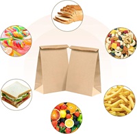 Sacs d'emballage alimentaire en papier kraft biodégradable et écologique avec logo personnalisé pour le grand emballage cadeau, le stockage du pain et des collations