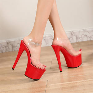Nightclub Super tacchi alti <span class=keywords><strong>17</strong></span> cm <span class=keywords><strong>tacco</strong></span> sottile piattaforma trasparente aperta peso leggero sandali per feste estive da donna - Product Image 4
