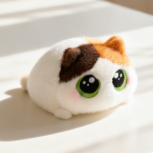 Peluche Gatto Loaf Personalizzabile con Logo, 15cm, <span class=keywords><strong>Occhi</strong></span> <span class=keywords><strong>Grandi</strong></span>, Giocattolo Kawaii per Decorazione Ufficio e Antistress - Product Image 3