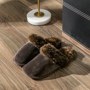 Automne hiver coton en peluche de luxe pour pantoufles usage domestique grande taille épaissi <span class=keywords><strong>poilu</strong></span> traînant conception couleur unie chaud confortable - Product Image 6