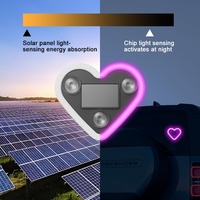 Lampe d'ambiance LED solaire en forme de cœur pour fenêtre de voiture, néon USB pour modification intérieure - Grande Vente