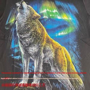 T-shirt Casual a maniche corte da <span class=keywords><strong>uomo</strong></span> con stampa 3D, effetto Stereo Cool <span class=keywords><strong>lupo</strong></span> e leone, 180 grammi, tessuto, allentato - Product Image 2