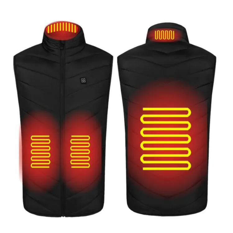 Custom 9 Heated Zones Sleeveless Winter Men Clothing Usb Heated Vest