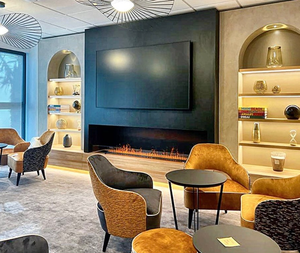 Cheminée électrique sans fumée à vapeur d'eau contemporaine pour salon intérieur, flamme LED sous le support <span class=keywords><strong>TV</strong></span> - Product Image 3