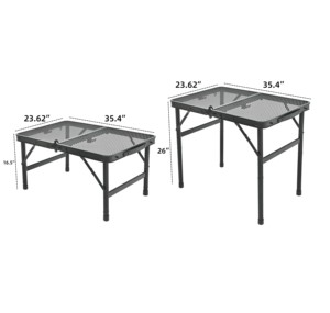 Piccolo tavolo da campeggio pieghevole portatile leggero nero - Product Image 3