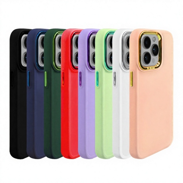 Novelcases Fashionable Colorful Electroplated Camera Rim Soft TPU Shockproof Mobile Phone Cases Protector Cover for 14 13 12