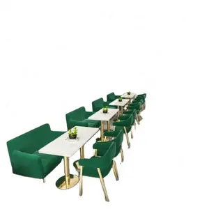 Wholesale Cheap Fashion Light Luxury Seat Tea Coffee Shop And Restaurant Furniture Cafe Sofa Table Set