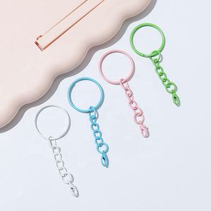 Porte-clés en métal peint couleur fer, fermoir mousqueton, accessoires pour poupées, fabrication de bijoux DIY, pendentif porte-clés, sans nickel, vente en gros - Product Image 3