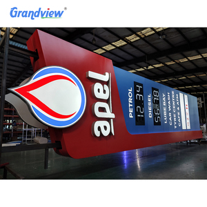 <span class=keywords><strong>Struttura</strong></span> Tettoia per Stazioni di Servizio Diesel e Benzina con Insegna a Pilone Illuminata a LED Integrata - Product Image 3
