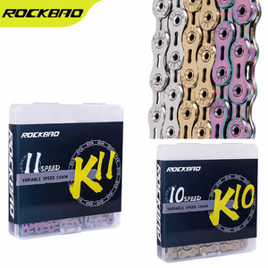 Chaîne de vélo Rockbao 8/9/10/11/12 vitesses, creuse, légère, avec Velcro, pour VTT et vélo de route - Product Image 1