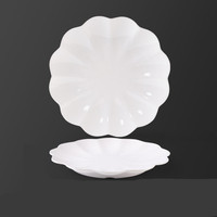Assiettes à dîner en mélamine rustique blanche écologique en gros, A5, incassable, rondes et carrées avec motif floral, minimum 10 pièces