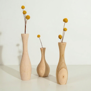Qualité supérieure, pot de fleurs/vase en bois rustique elliptique sur pied pour usage intérieur, fait main, écologique, pot à bonsaï 500g - Product Image 1