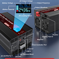 Convertisseur de courant Tianmo 4000W Onduleur à onde sinusoïdale pure 12V 24V DC vers 110V 220V AC pour camping-car, camion, bateau, camping, hors réseau, solaire