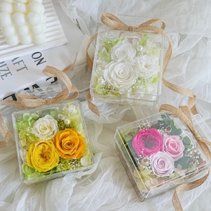 Ramo de Rosas Eternas <span class=keywords><strong>Wafa</strong></span> en Jarrón Perfumado, Regalo con Flores Secas para Bodas, Cumpleaños, Graduaciones, Inauguraciones y Fiestas - Product Image 2