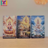 Cartes de tarot et d'oracle personnalisées par le fabricant, boîte imprimée offset de qualité supérieure avec design holographique doré et bords dorés