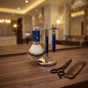 Madhav Metal Industries Modern Brass Shaving Razor Stand & <b>Straight</b> Razor Holder with Washable Design for Grooming - Product Image 1