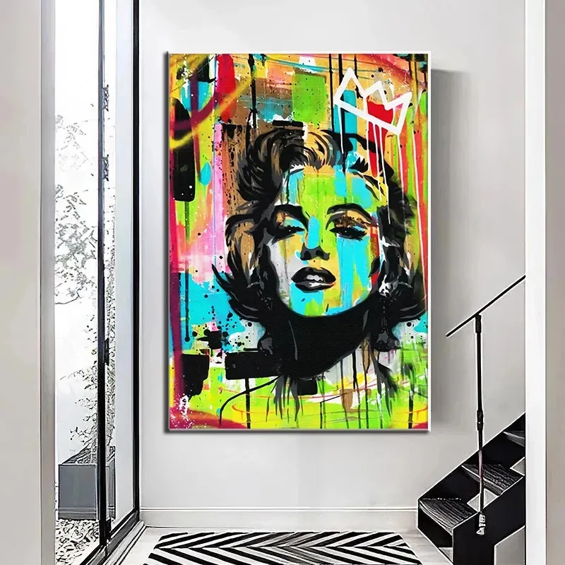 Rua Graffiti Arte Marilyn Monroe Pinturas Em Lona Sexy Mulheres Retrato Cartazes e Impressões Cuadros Wall Art Pictures Home Decor