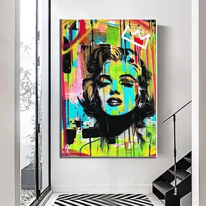 Sokak Graffiti sanat Marilyn Monroe tuval resimleri seksi kadın portre posterler ve baskılar hediyelik eşya duvar sanatı resimleri ev dekor