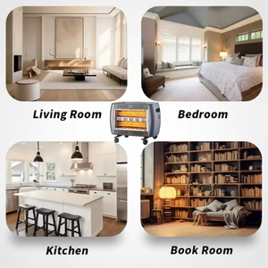 Calentador Eléctrico Infrarrojo <span class=keywords><strong>de</strong></span> Cuarzo Independiente <span class=keywords><strong>de</strong></span> 2000W con Protección contra Sobrecalentamiento y Calentamiento Rápido para el Hogar en Invierno - Product Image 3