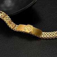 Bracelet personnalisé arbre de vie pour hommes en acier inoxydable plaqué or 18 ct à double chaîne bijoux spirituels style maillon cubain