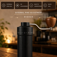 Moulin à café manuel portable ergonomique pour débutants, réglable, à faible effort, avec meules en acier inoxydable 420, idéal pour la vente en gros