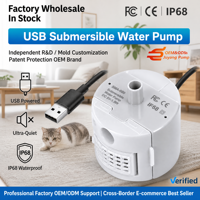 Energiesparende USB Mini-Tauchpumpe 1,5W Ultra-Leise Geräuscharm DC 5V 160L/H Ersatzpumpe für Haustierbrunnen