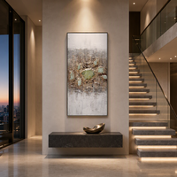 Peinture murale abstraite moderne en jade naturel, faite à la main sur mesure, sur toile, peinture acrylique, décoration intérieure