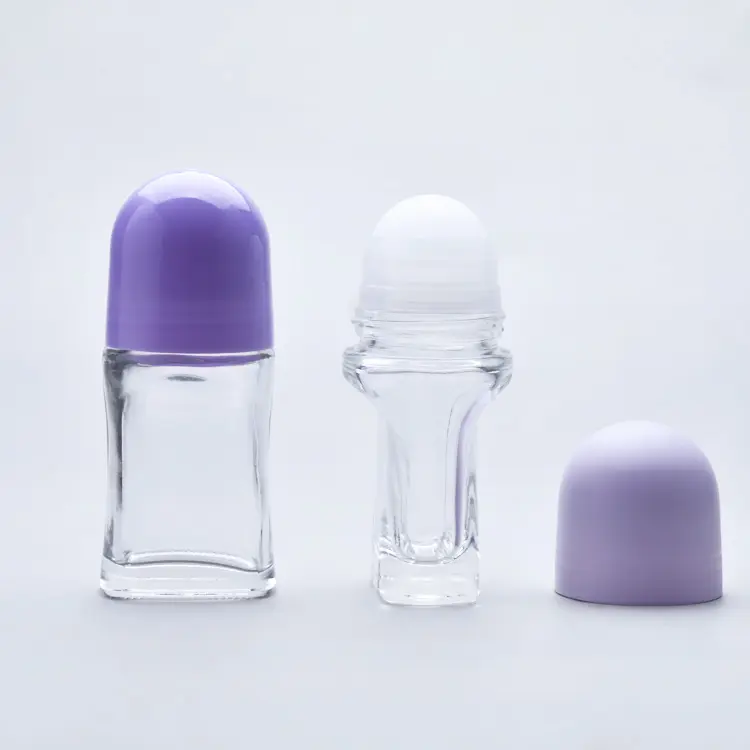 透明な香水瓶に高品質の50mlガラスエンプティロール
