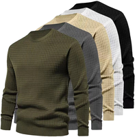 Pull tricoté ample à col rond pour homme, motif lettres, anti-plis, tendance hiver, manches longues, vente en gros