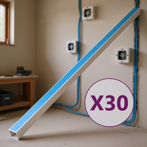 รางสายไฟ PVC ขนาด 0.4x0.4 นิ้ว สีขาว ยาว 98.4 ฟุต สำหรับป้องกันสายไฟ - Product Image 2