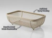 Panier de rangement rectangulaire moderne en métal, organisateur robuste en maille de fer pour fruits, légumes de cuisine et articles de toilette de salle de bain