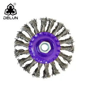 DELUN AMAZON Supplier Factory Price 4inch 100mm Flat Wire Brush for Angle Grinder with Free Samples