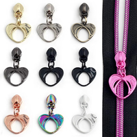 Penarik Resleting Hati yang Indah, Pengganti Tab Resleting, Slider Logam Putih Berongga Kustom, Perlengkapan Logam Seng untuk Dompet, Pakaian, dan Tas Tangan