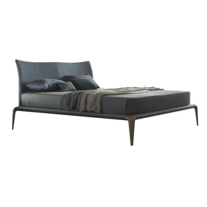 <span class=keywords><strong>Lit</strong></span> double OKF <span class=keywords><strong>de</strong></span> luxe léger, style italien minimaliste, avec tête <span class=keywords><strong>de</strong></span> <span class=keywords><strong>lit</strong></span> haute en <span class=keywords><strong>tissu</strong></span> et cadre en bois massif, taille King/Queen pour chambre à coucher - Product Image 3