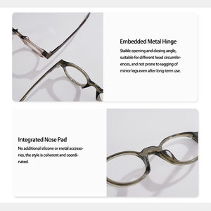 Monturas Ópticas Redondas Retro de Acetato, Estilo Boston Vintage, Personalizables con Lentes Graduadas, Monturas de Gafas para Hombre y Mujer - Product Image 6