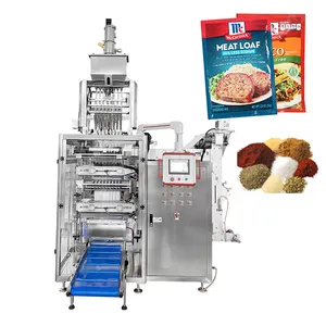 Automatic masala powder sachet filling machine 5g 10g seasoning stick 4 side seal v-type easy to tear multilane packing machine