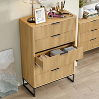 Commode verticale de style industriel avec façades de tiroirs rainurées et cadre thermolaqué, qualité export, commande par conteneur