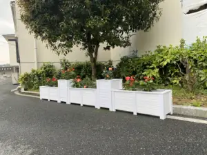 Ventes directes d'usine à l'extérieur de la plantation de légumes fleur Pvc grandes boîtes de jardinière blanches