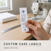 Étiquettes personnalisées pour l'entretien des vêtements, étiquettes de transfert thermique, étiquettes d'entretien des tissus, étiquettes de marque pour vêtements