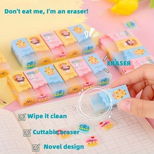 3 pz/8 pz cancelleria arte cartone animato creativo simpatica Clip cuore gomma per gli studenti della scuola primaria, personaggio tagliabile animale regalo - Product Image 2