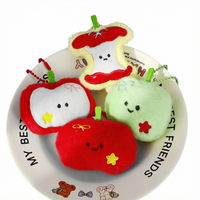 Porte-clés Pomme en Peluche Mignonne et Douce, Accessoire de Décoration pour Sac à Dos, Pendentif pour Filles, Vente en Gros, Sangles de Sacs