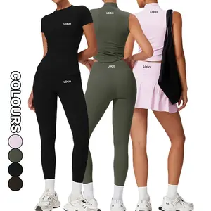 ملابس أكتيفيوير مجموعات تمارين النساء قطعتان ملابس اليوغا اللياقة البدنية أعلى المحاصيل ولباس ضيق مجموعة ملابس صالة الألعاب الرياضية مجموعات اللياقة البدنية - Product Image 3