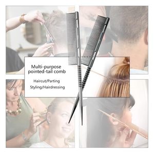 Peine de Metal con Punta Dorada de Alta Calidad con Logotipo Personalizado, Peine de Acero Inoxidable Iónico <span class=keywords><strong>Resistente</strong></span> <span class=keywords><strong>al</strong></span> Calor para Cortar el Cabello, Herramienta de Peluquería - Product Image 5